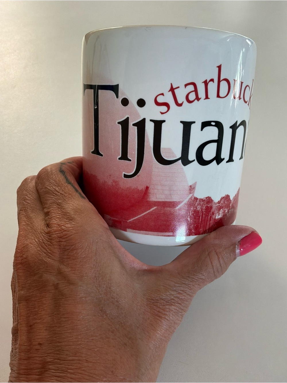 Starbucks White Mug with Red Tijuana Design